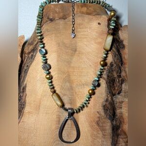 Silpada Beaded Necklace with Pendant. 18” plus 2” extender